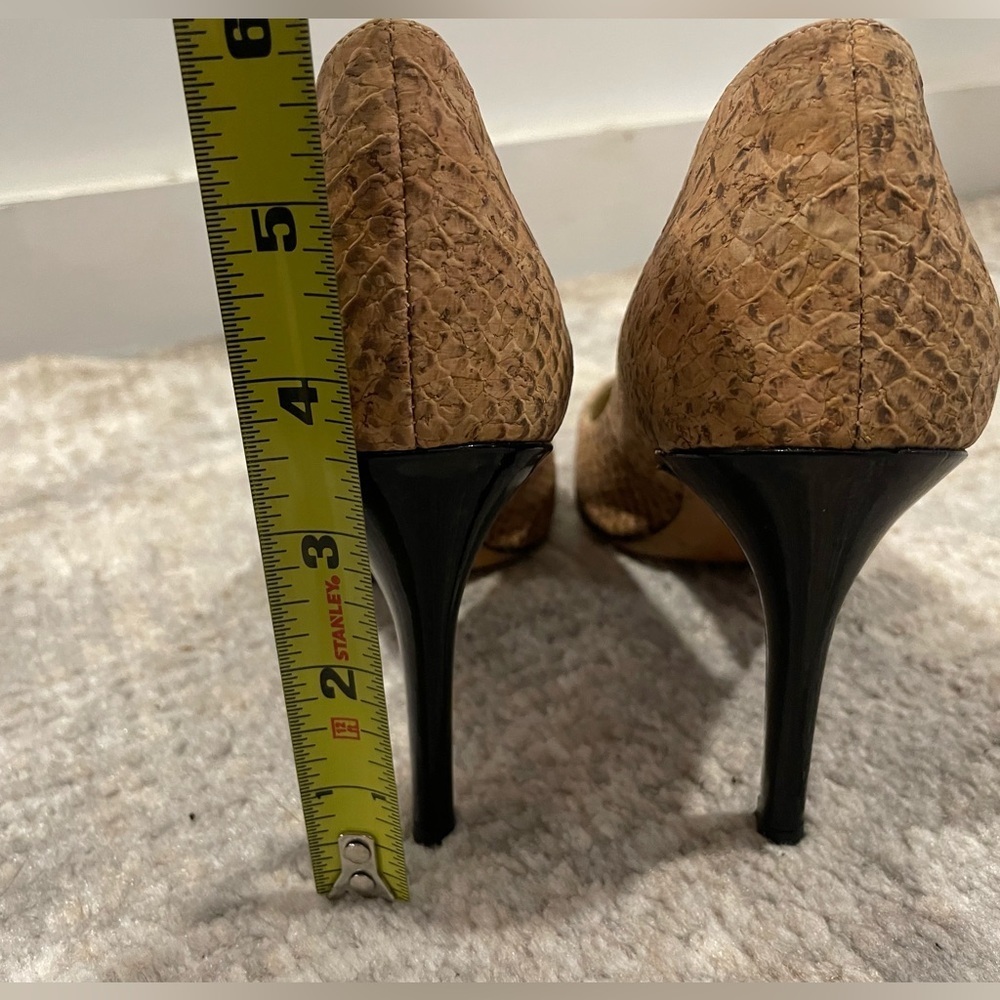Via Spiga Carola Dress Pumps Leather Natural Crocodile Print Size 8M 3.5” Heel - Picture 10 of 11